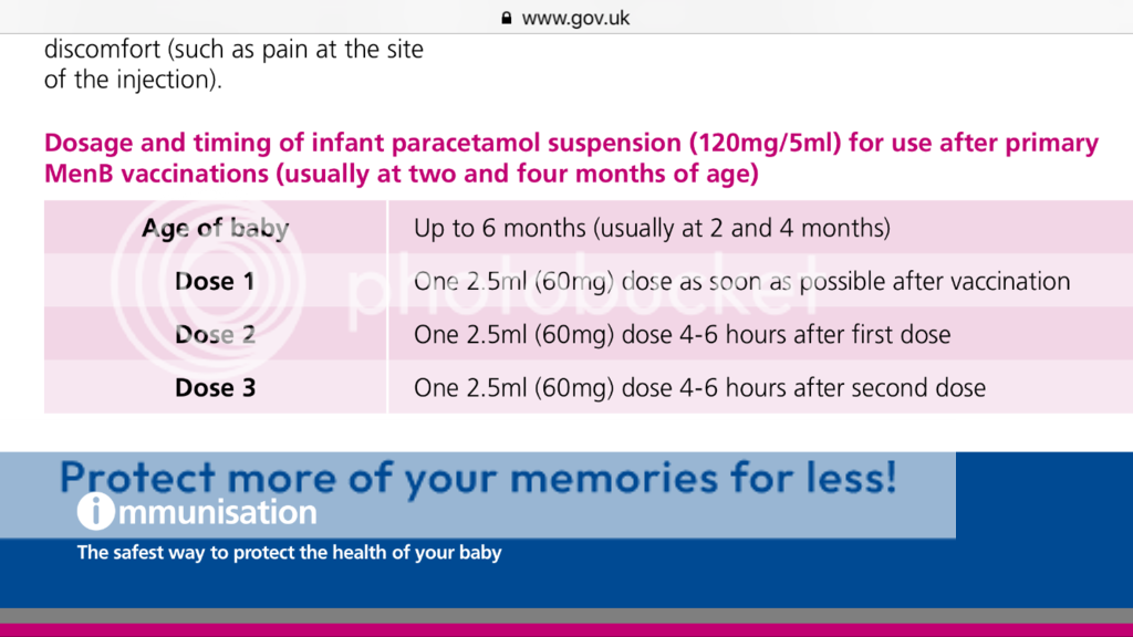 •Worth Keeping Bumped• Men B Vaccine And Calpol NHS Guidelines & Imms ...